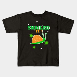 CUTE Snail Snailed It Kids T-Shirt